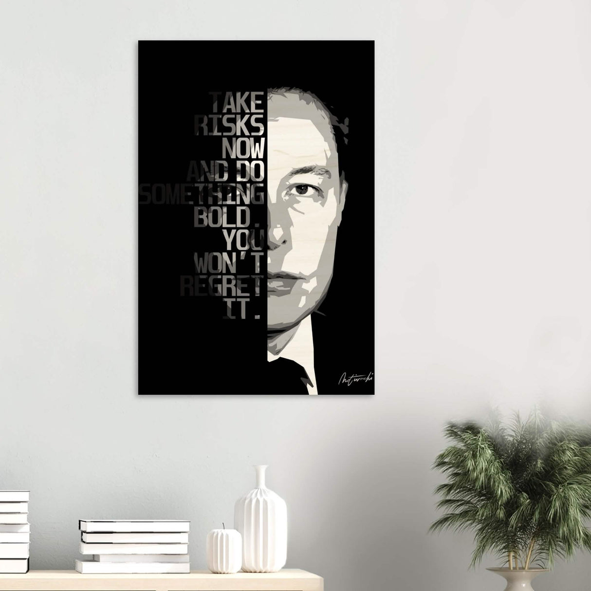 Da Vinci Motivational Wall Art - Wood Prints - 60x90 cm / 24x36″ - 10 mm