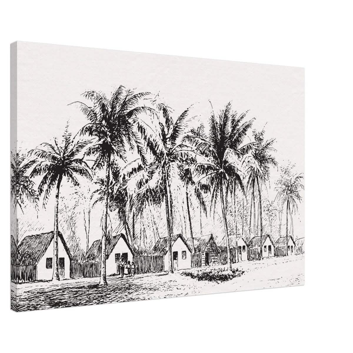 Da Vinci Nature Modern Art Wall art print | black and white beach house - Canvas - 60x90 cm / 24x36″ - Slim