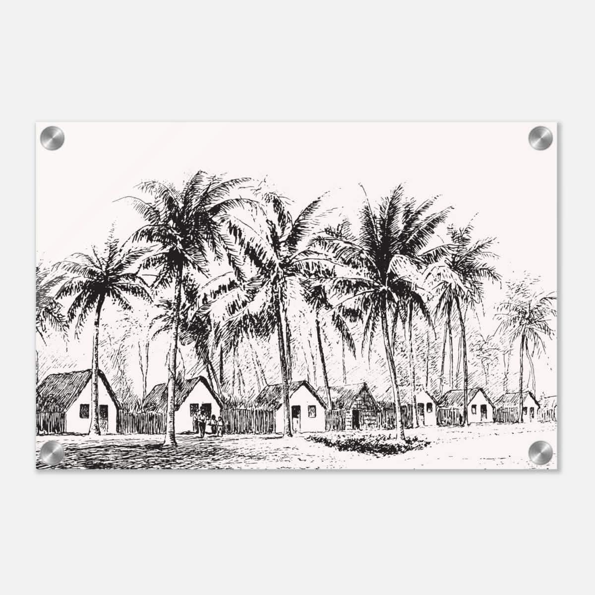 Da Vinci Nature Modern Art Wall art print | black and white beach house - Acrylic Print - 30x45 cm / 12x18″ -