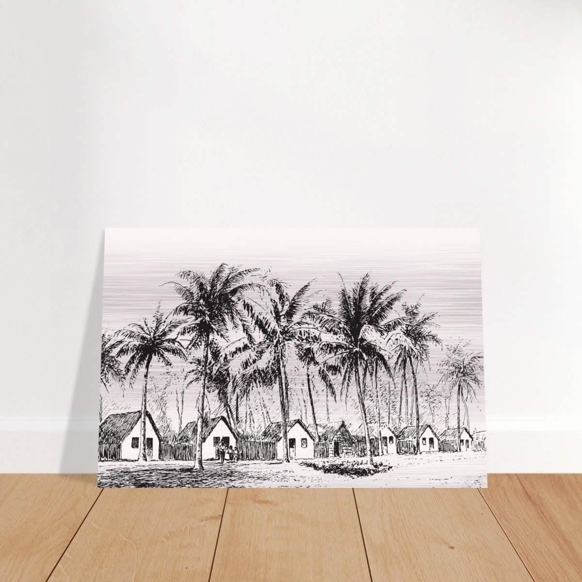 Da Vinci Nature Modern Art Wall art print | black and white beach house - Brushed Aluminum Print - 40x60 cm / 16x24″ -