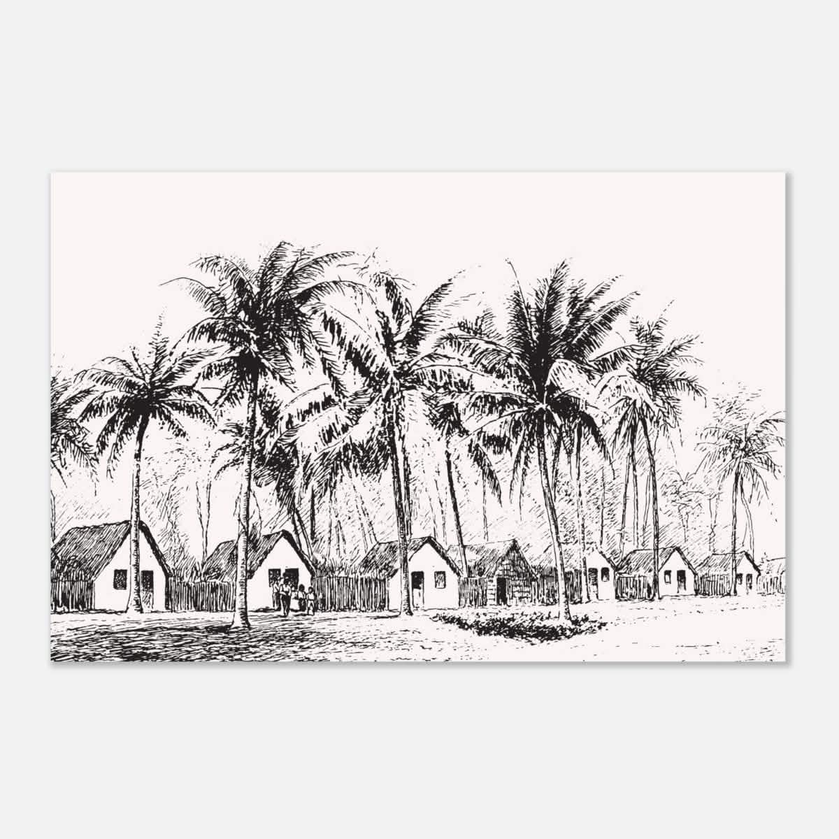 Da Vinci Nature Modern Art Wall art print | black and white beach house - Aluminum Print - 40x60 cm / 16x24″ -