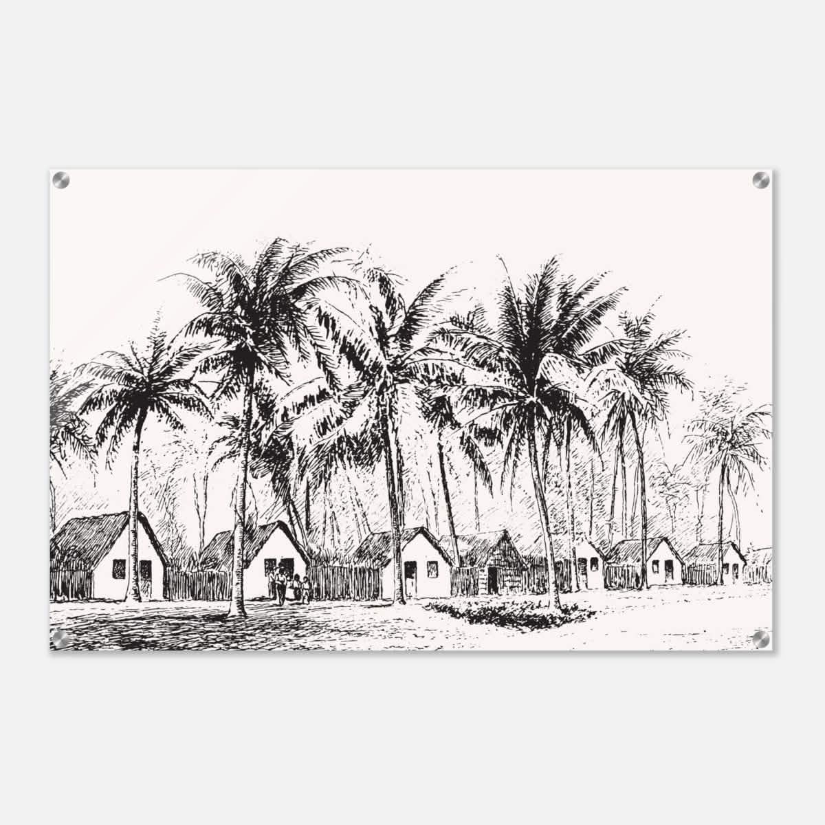 Da Vinci Nature Modern Art Wall art print | black and white beach house - Acrylic Print - 60x90 cm / 24x36″ -