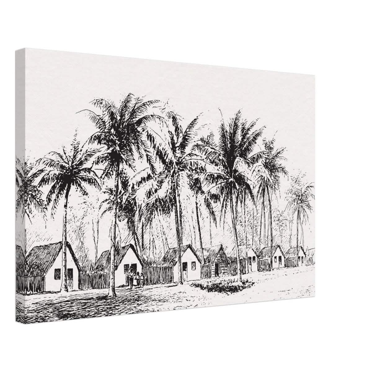 Da Vinci Nature Modern Art Wall art print | black and white beach house - Canvas - 40x60 cm / 16x24″ - Slim