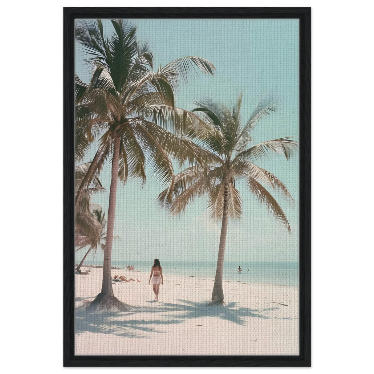 Da Vinci Nature Modern Wall Art | Beach - Framed Canvas - 50x75 cm / 20x30″ - Black frame
