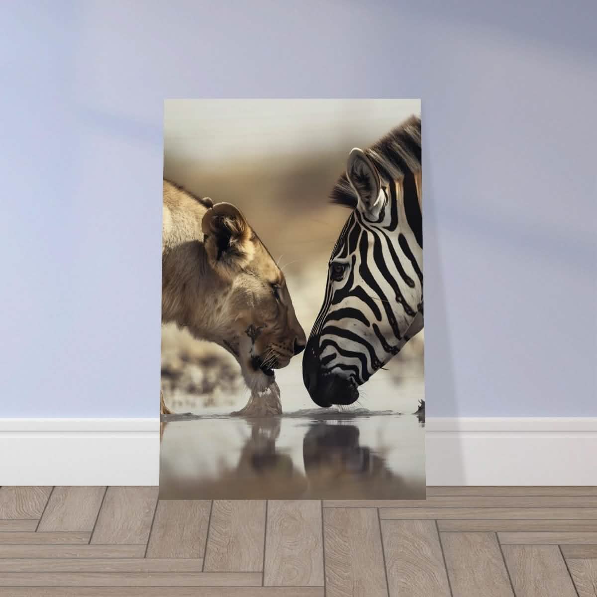 Da Vinci Nature Wall art | Wild Life prints | Lion Zebra - Wood Prints - 50x75 cm / 20x30″ - 10 mm