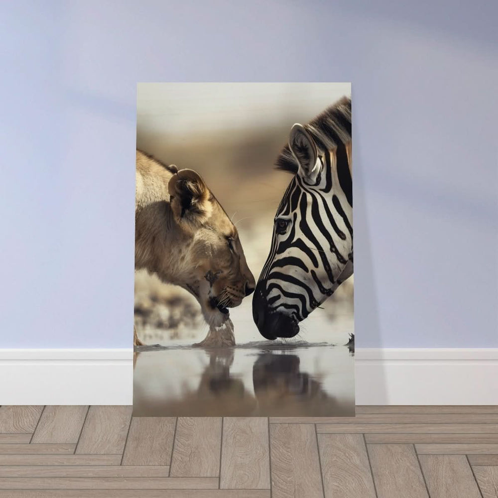 Da Vinci Nature Wall art | Wild Life prints | Lion Zebra - Wood Prints - 30x45 cm / 12x18″ - 10 mm