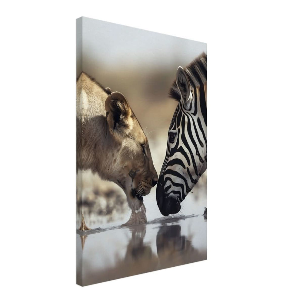 Da Vinci Nature Wall art | Wild Life prints | Lion Zebra - Canvas - 40x60 cm / 16x24″ - Slim