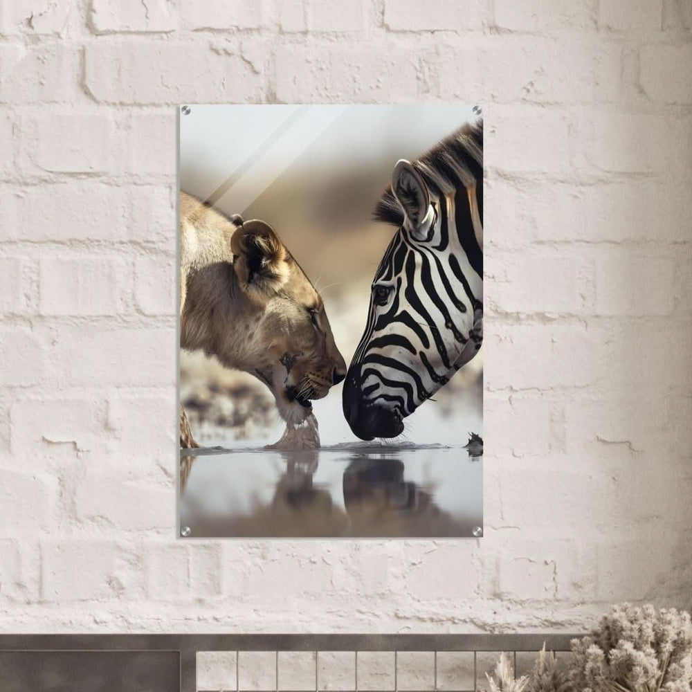 Da Vinci Nature Wall art | Wild Life prints | Lion Zebra - Acrylic Print - 70x100 cm / 28x40″ -