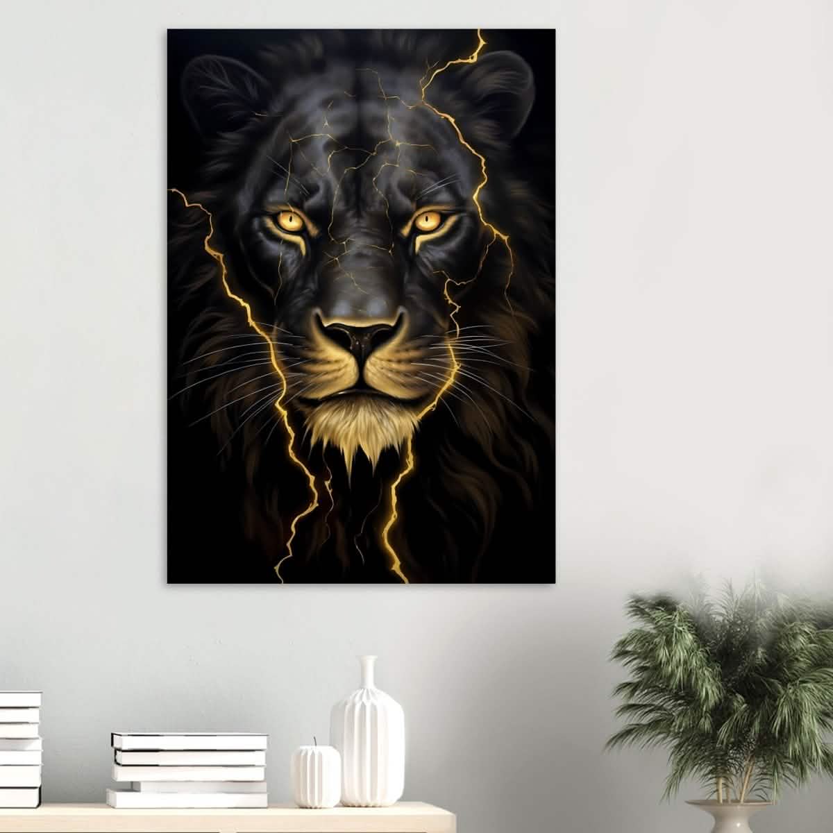 Da Vinci Nature Wall art | Wild Life prints | Lion - Wood Prints - 70x100 cm / 28x40″ - 20 mm