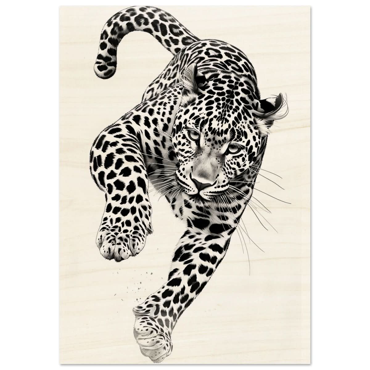 Da Vinci Nature Wall art | Wildlife | Leopard - Wood Prints - 70x100 cm / 28x40″ - 10 mm