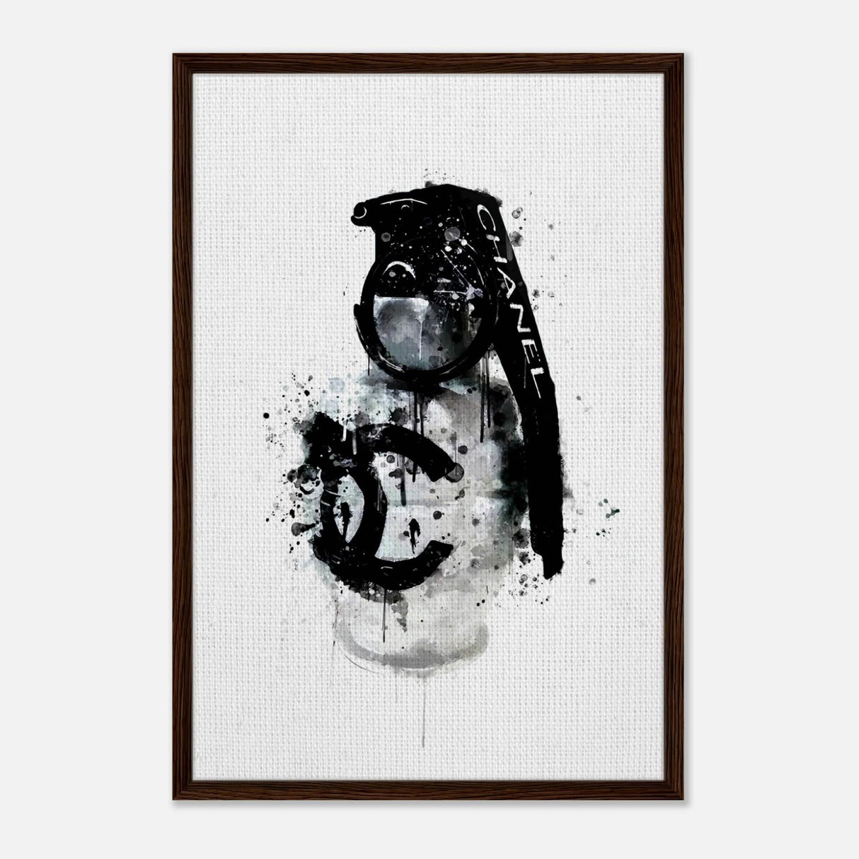 Da Vinci Pop Art Wall Art | CHANEL - Framed Canvas - 60x90 cm / 24x36″ - Dark wood frame