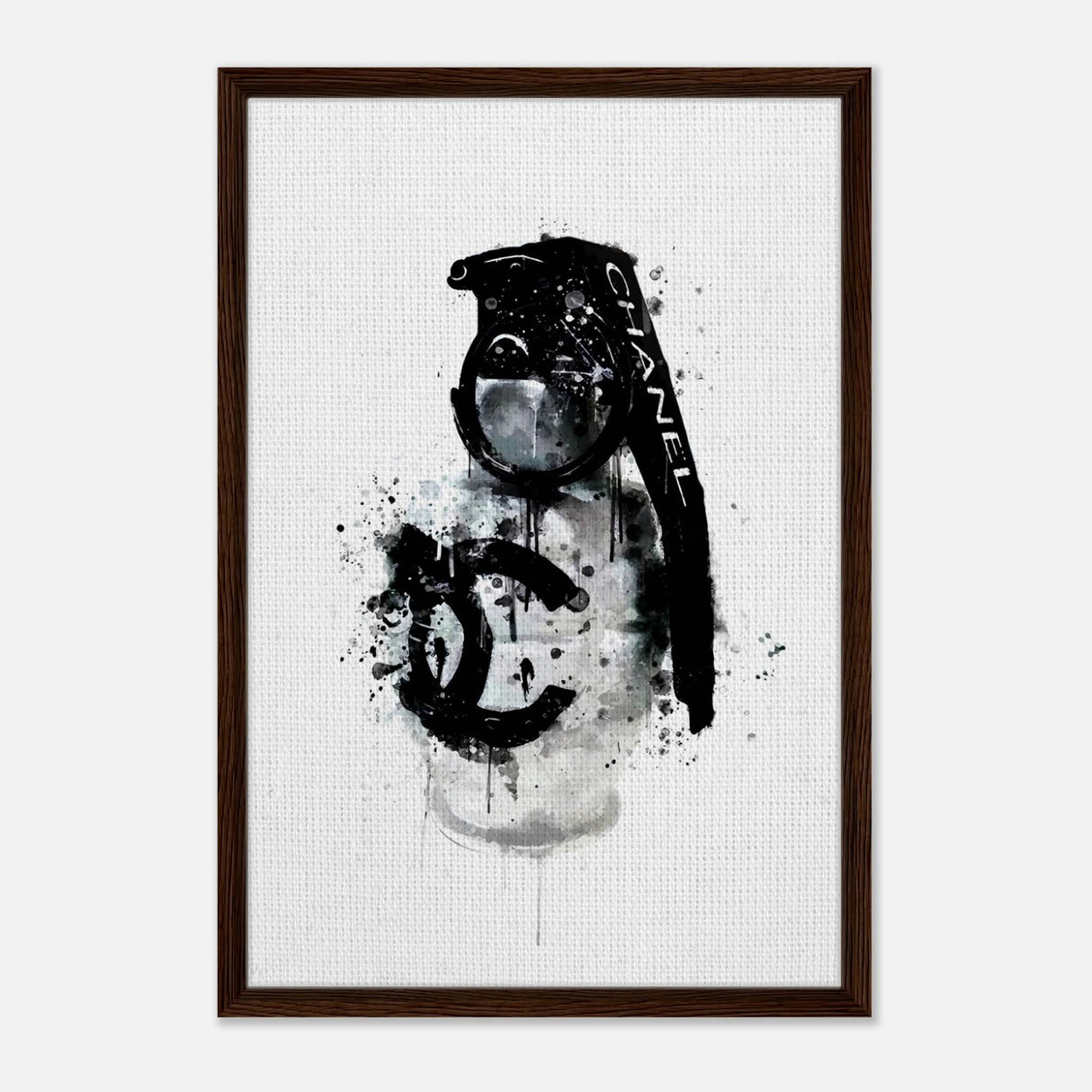 Da Vinci Pop Art Wall Art | CHANEL - Framed Canvas - 50x75 cm / 20x30″ - Dark wood frame