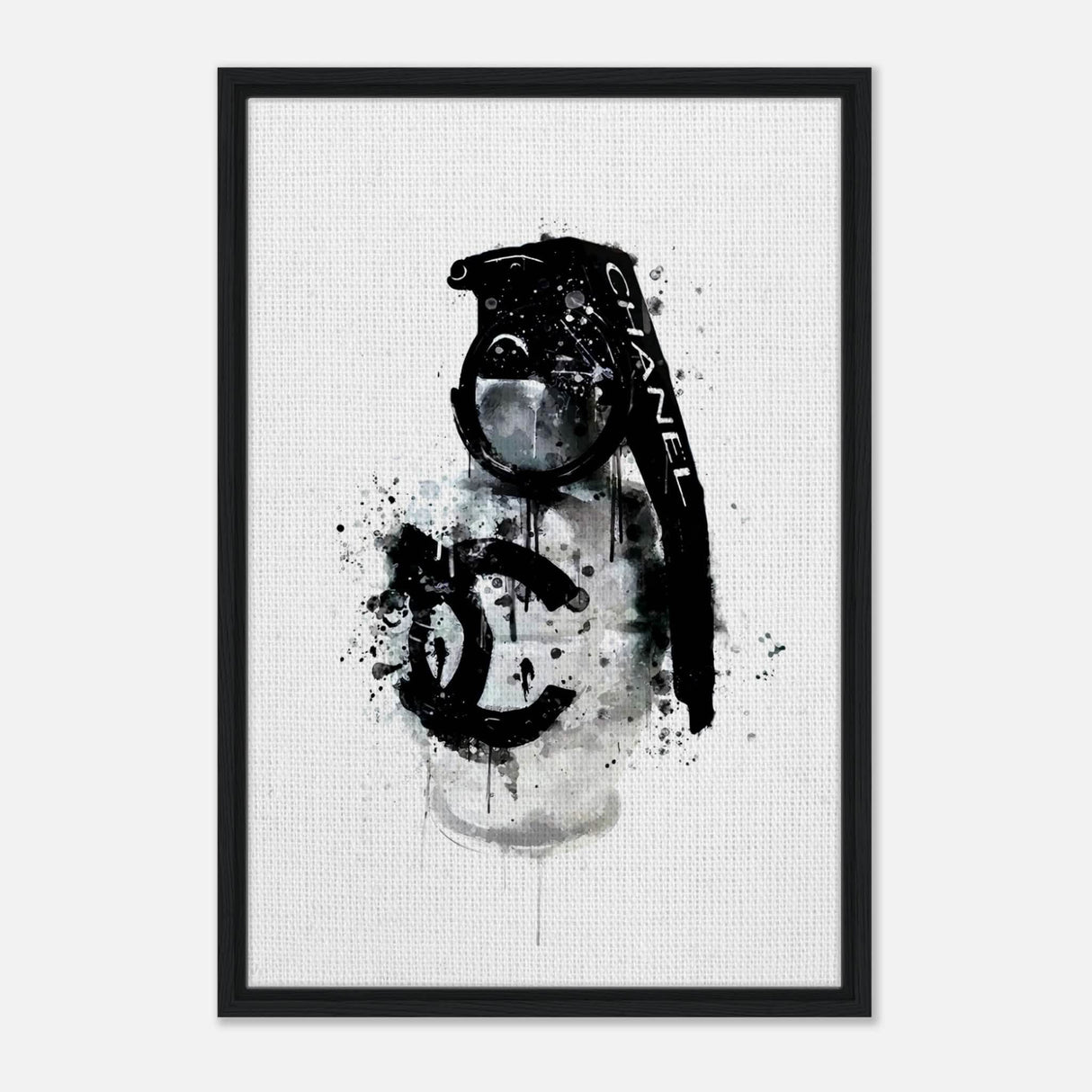 Da Vinci Pop Art Wall Art | CHANEL - Framed Canvas - 50x75 cm / 20x30″ - Black frame