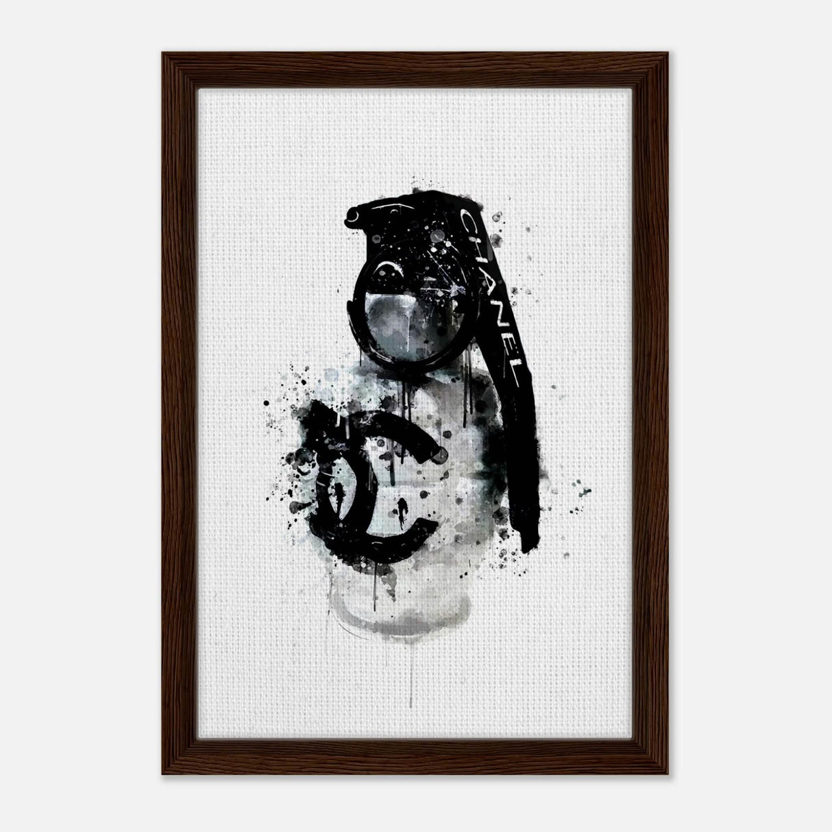 Da Vinci Pop Art Wall Art | CHANEL - Framed Canvas - 30x45 cm / 12x18″ - Dark wood frame