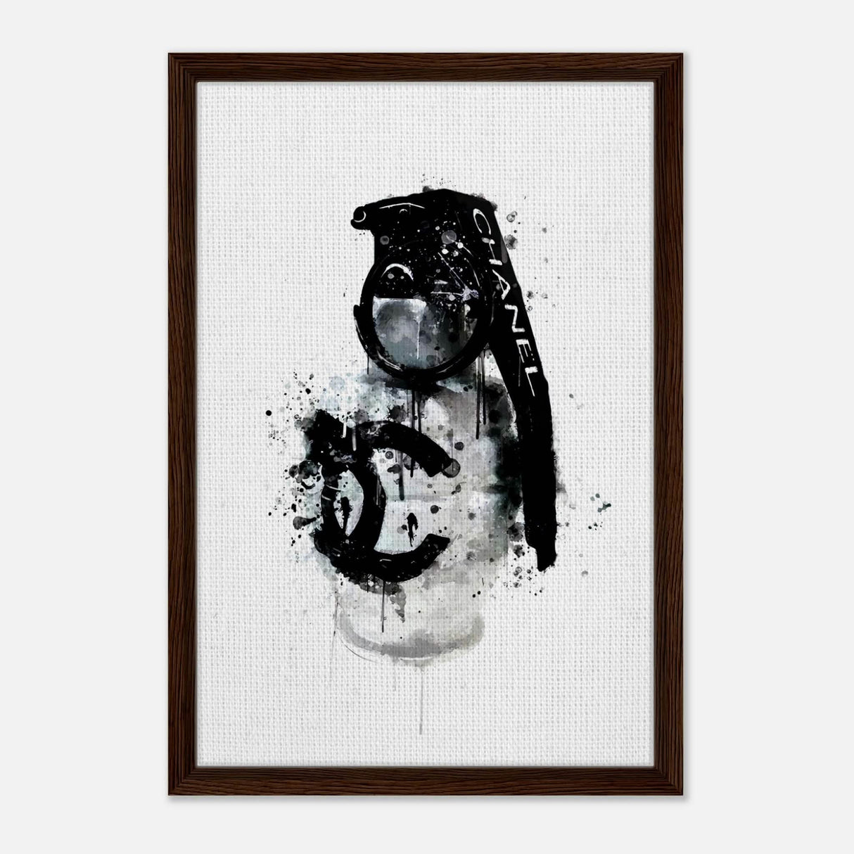 Da Vinci Pop Art Wall Art | CHANEL - Framed Canvas - 40x60 cm / 16x24″ - Dark wood frame