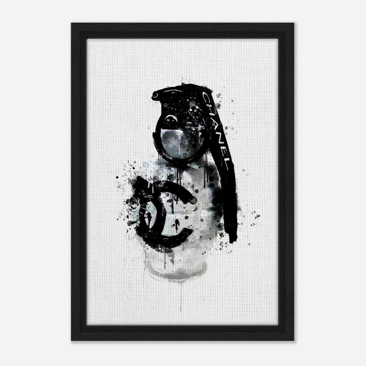 Da Vinci Pop Art Wall Art | CHANEL - Framed Canvas - 30x45 cm / 12x18″ - Black frame