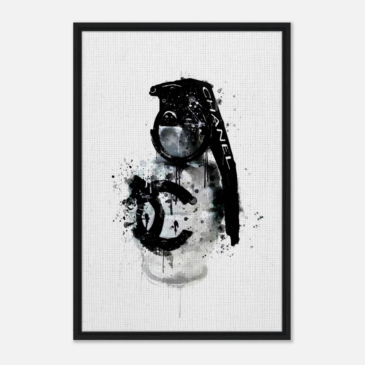 Da Vinci Pop Art Wall Art | CHANEL - Framed Canvas - 60x90 cm / 24x36″ - Black frame
