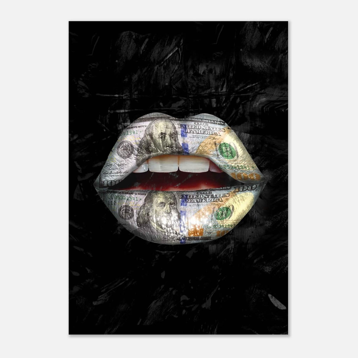 Da Vinci Pop Art Wall Art | Dollar Lips - Aluminum Print - 70x100 cm / 28x40″ -