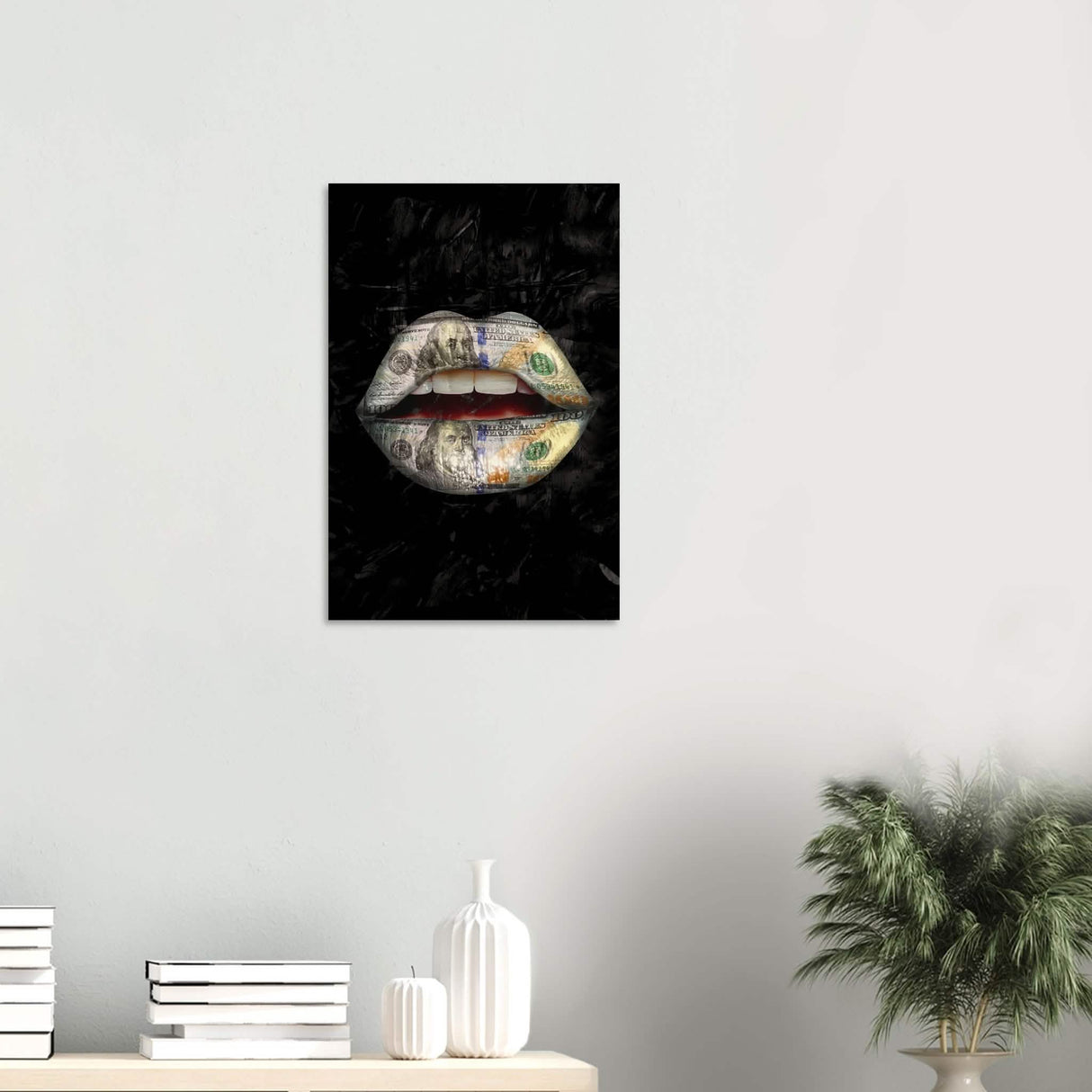 Da Vinci Pop Art Wall Art | Dollar Lips - Wood Prints - 40x60 cm / 16x24″ - 20 mm