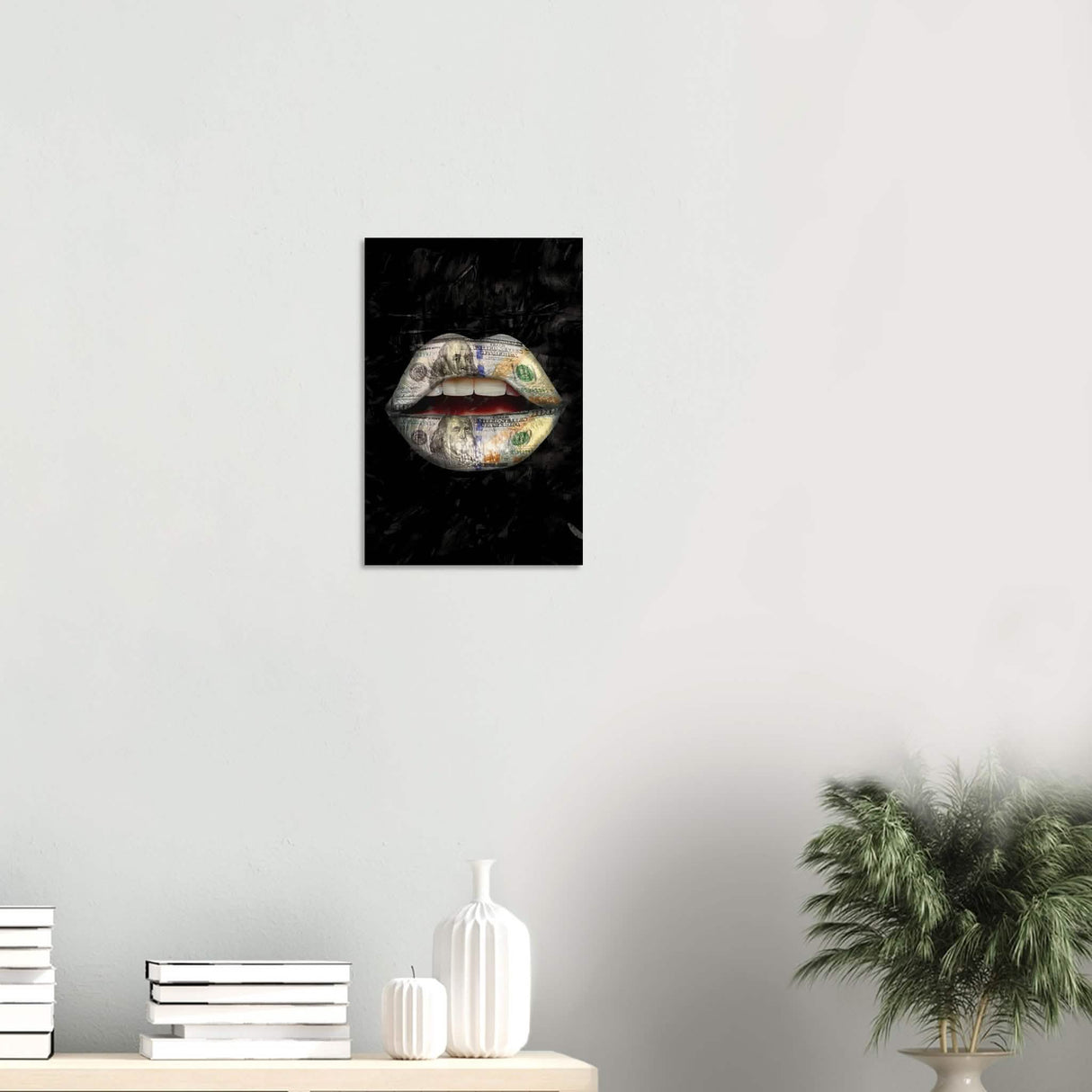 Da Vinci Pop Art Wall Art | Dollar Lips - Wood Prints - 30x45 cm / 12x18″ - 20 mm