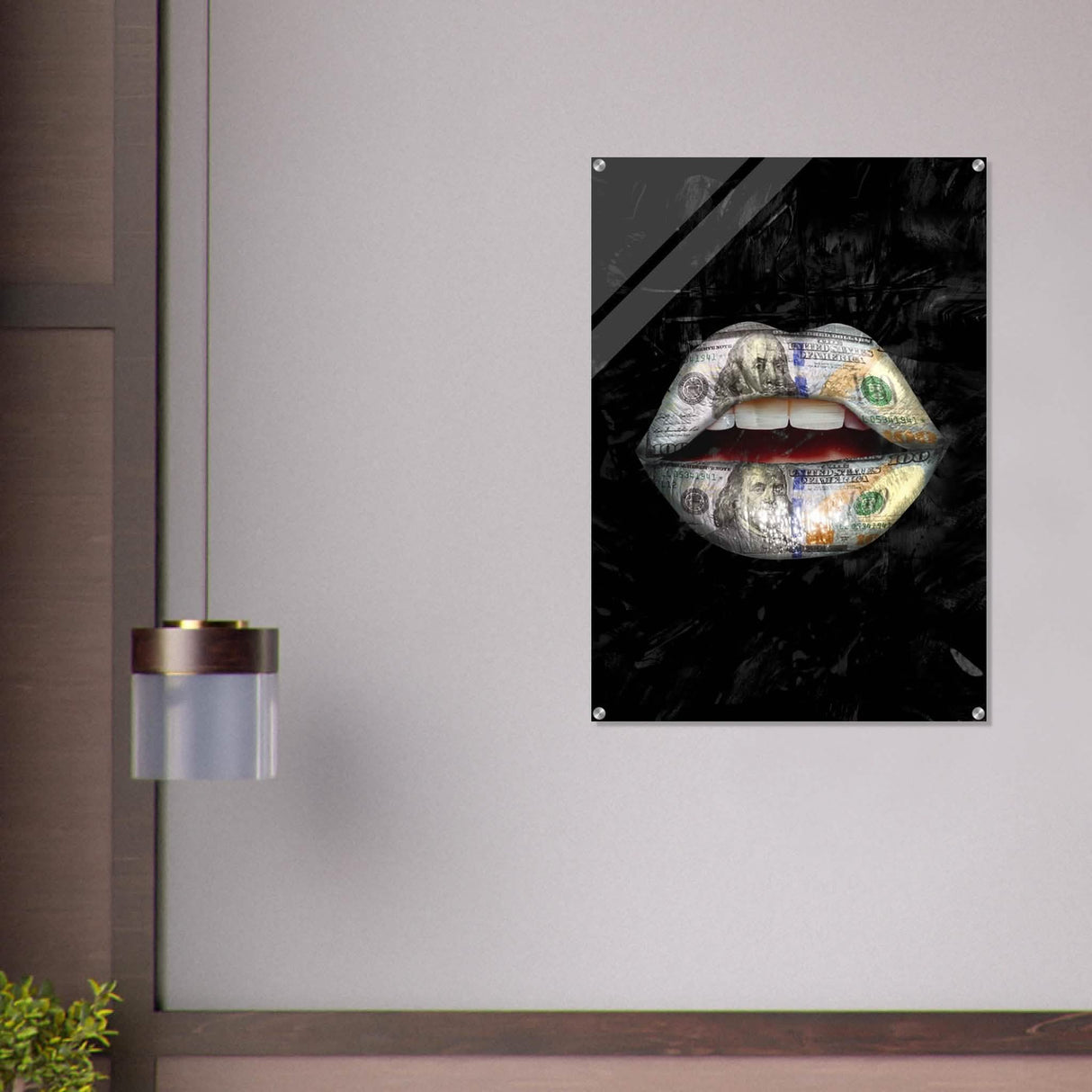 Da Vinci Pop Art Wall Art | Dollar Lips - Acrylic Print - 70x100 cm / 28x40″ -