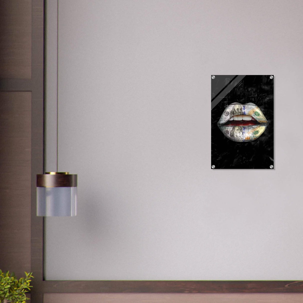 Da Vinci Pop Art Wall Art | Dollar Lips - Acrylic Print - 40x60 cm / 16x24″ -