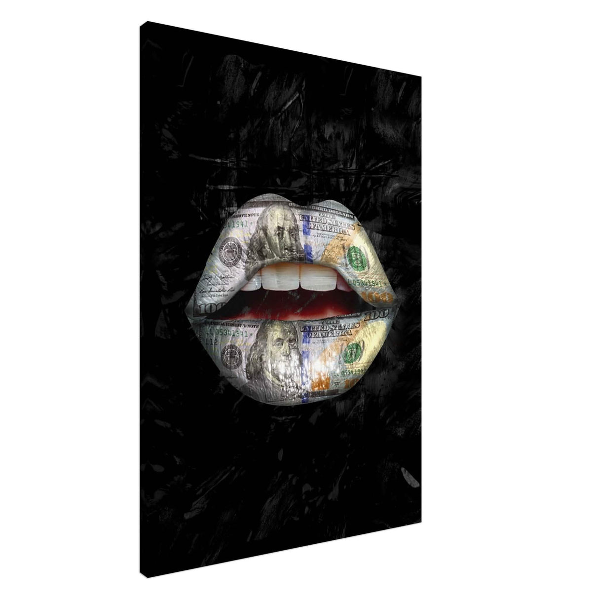 Da Vinci Pop Art Wall Art | Dollar Lips - Canvas - 70x100 cm / 28x40″ - Slim