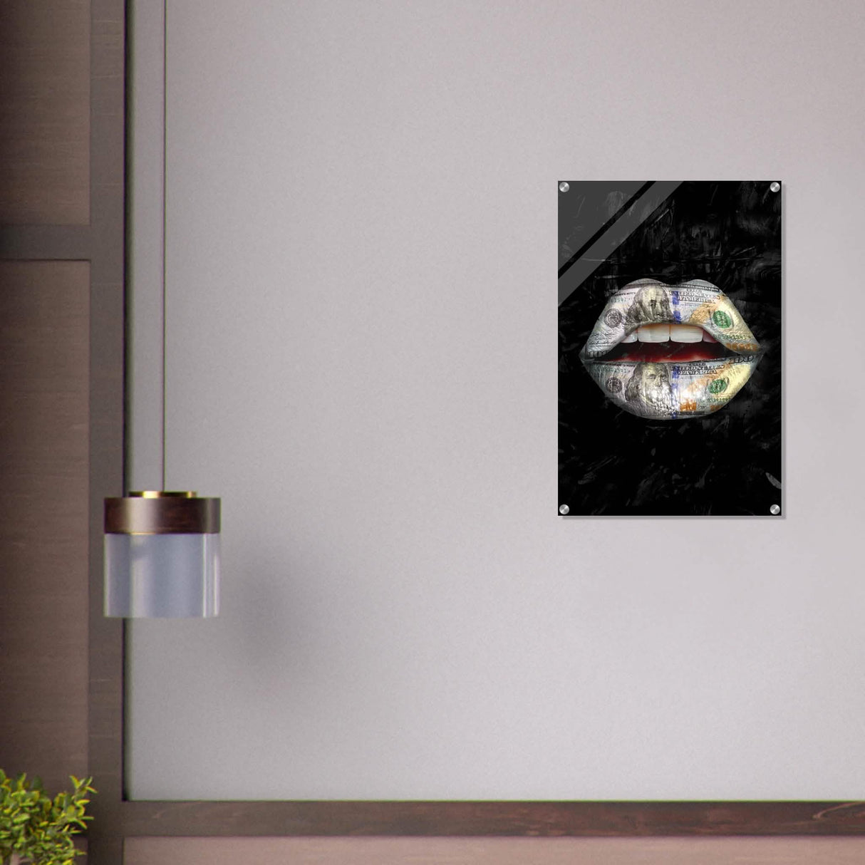 Da Vinci Pop Art Wall Art | Dollar Lips - Acrylic Print - 50x75 cm / 20x30″ -