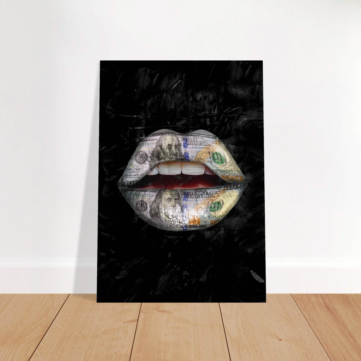 Da Vinci Pop Art Wall Art | Dollar Lips - Brushed Aluminum Print - 70x100 cm / 28x40″ -