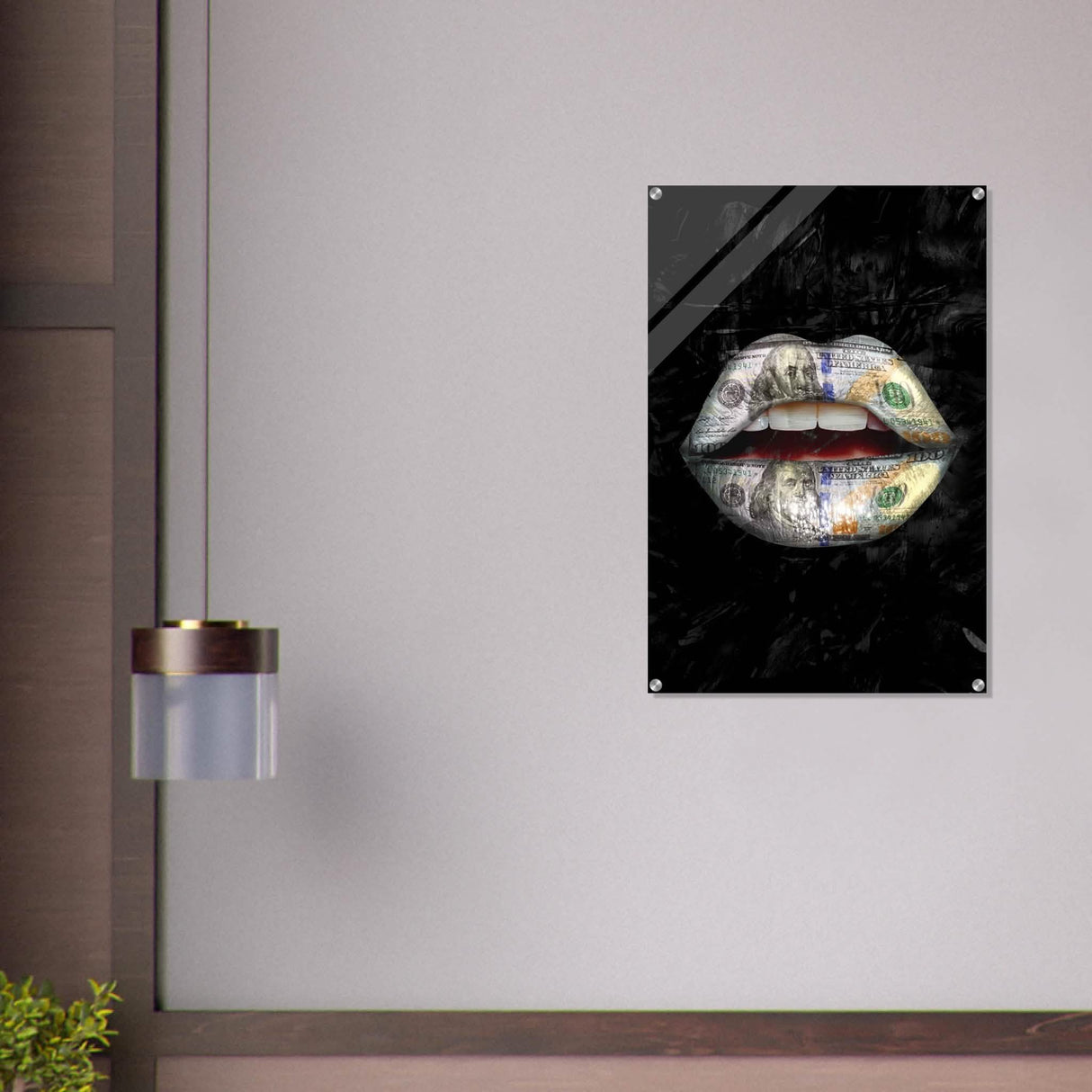 Da Vinci Pop Art Wall Art | Dollar Lips - Acrylic Print - 60x90 cm / 24x36″ -