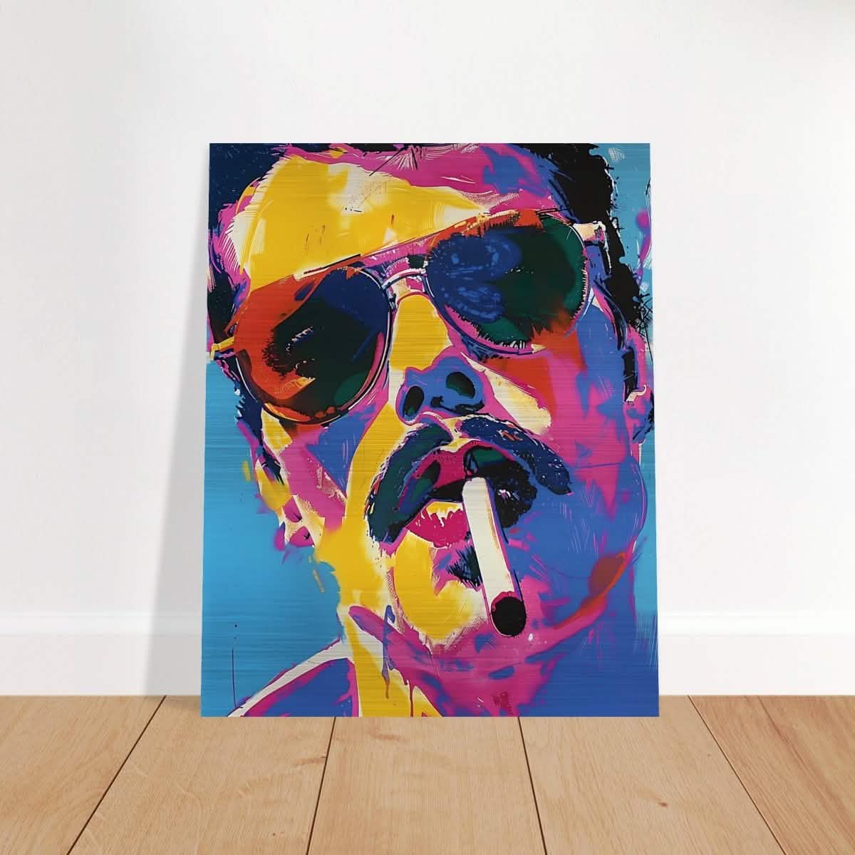 Da Vinci Pop Art Wall art | Freddie Mercury - Brushed Aluminum Print - 40x50 cm / 16x20″ -