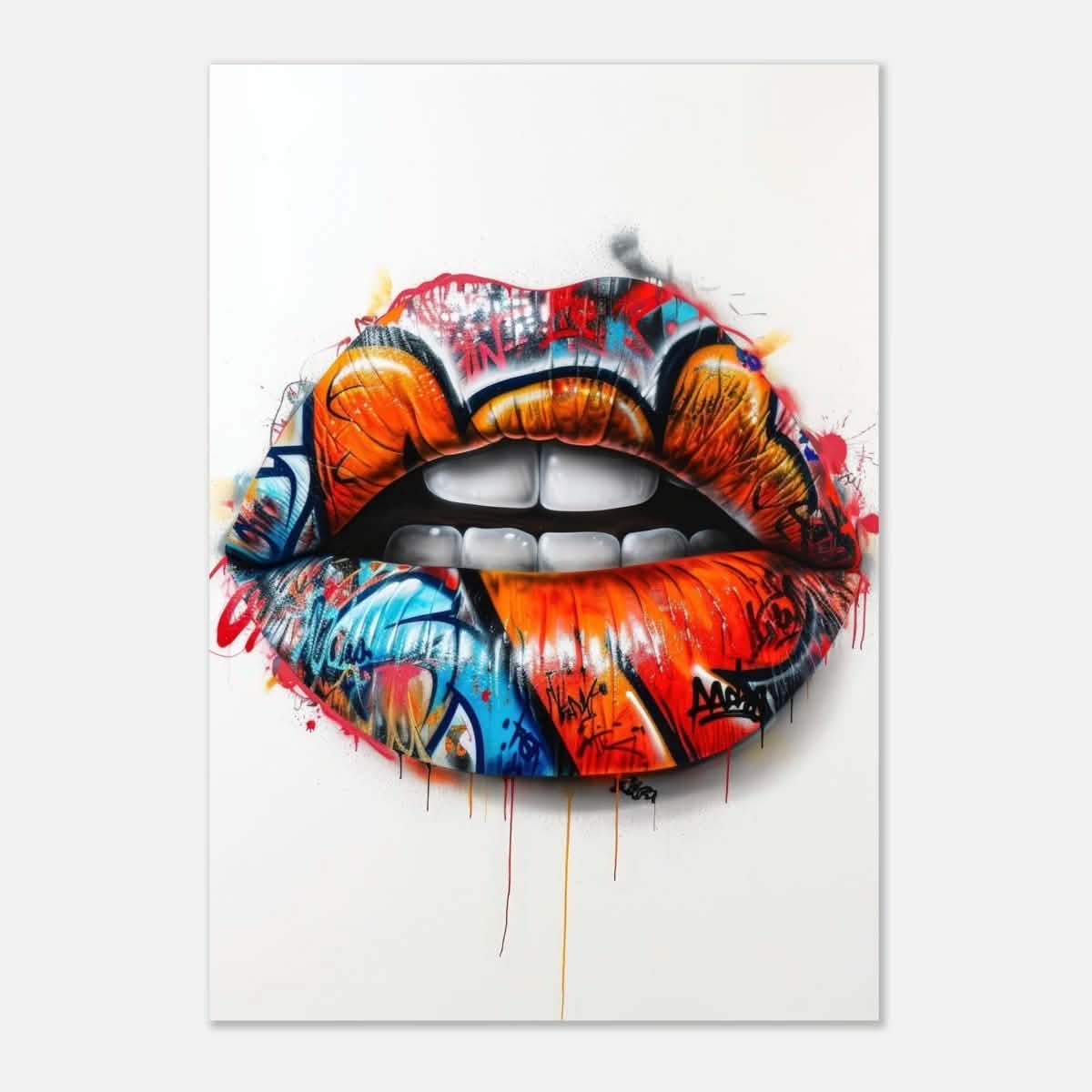 Da Vinci Pop Art Wall art | Lips - Aluminum Print - 70x100 cm / 28x40″ -