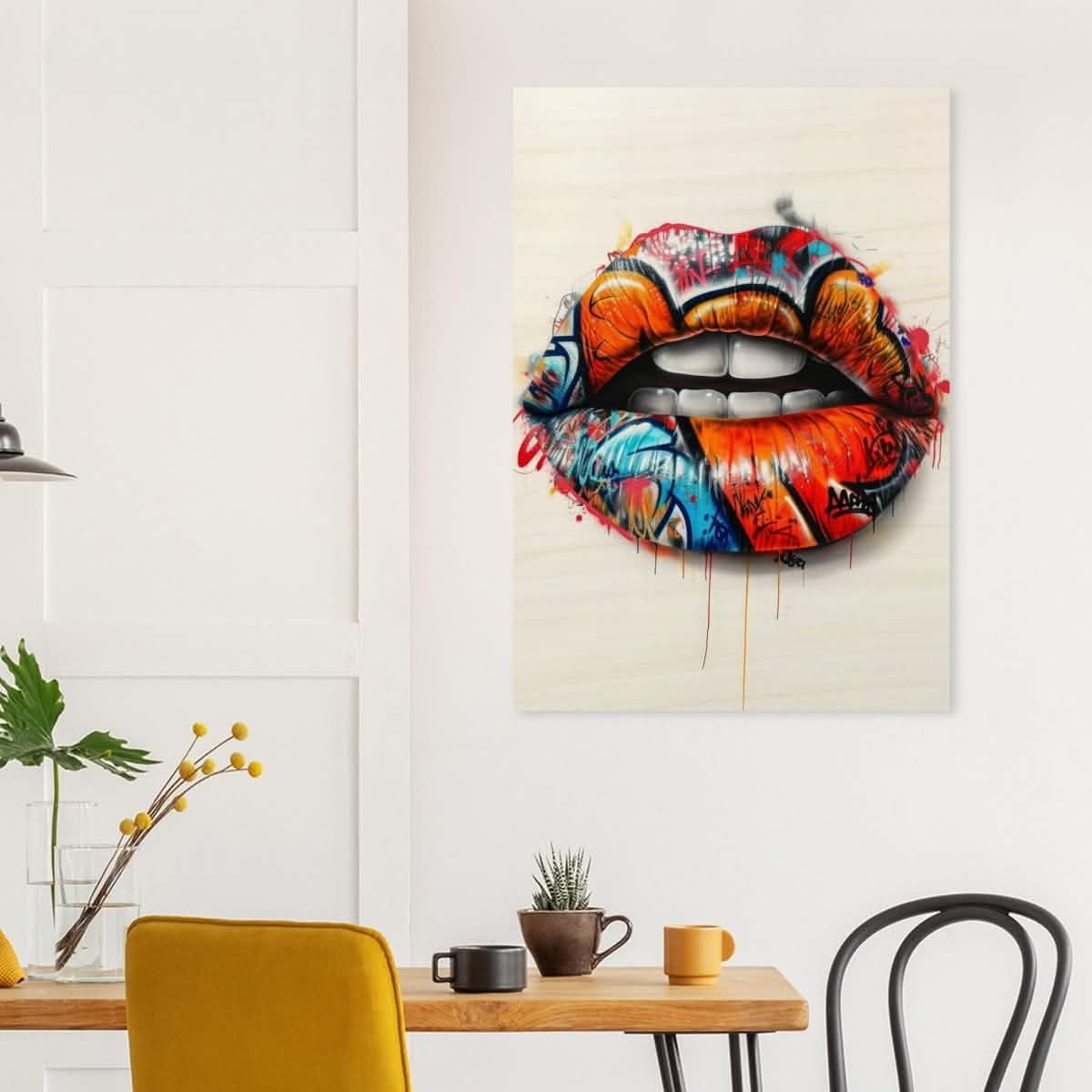 Da Vinci Pop Art Wall art | Lips - Wood Prints - 70x100 cm / 28x40″ - 20 mm