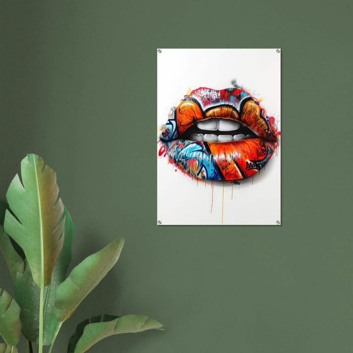 Da Vinci Pop Art Wall art | Lips - Acrylic Print - 70x100 cm / 28x40″ -