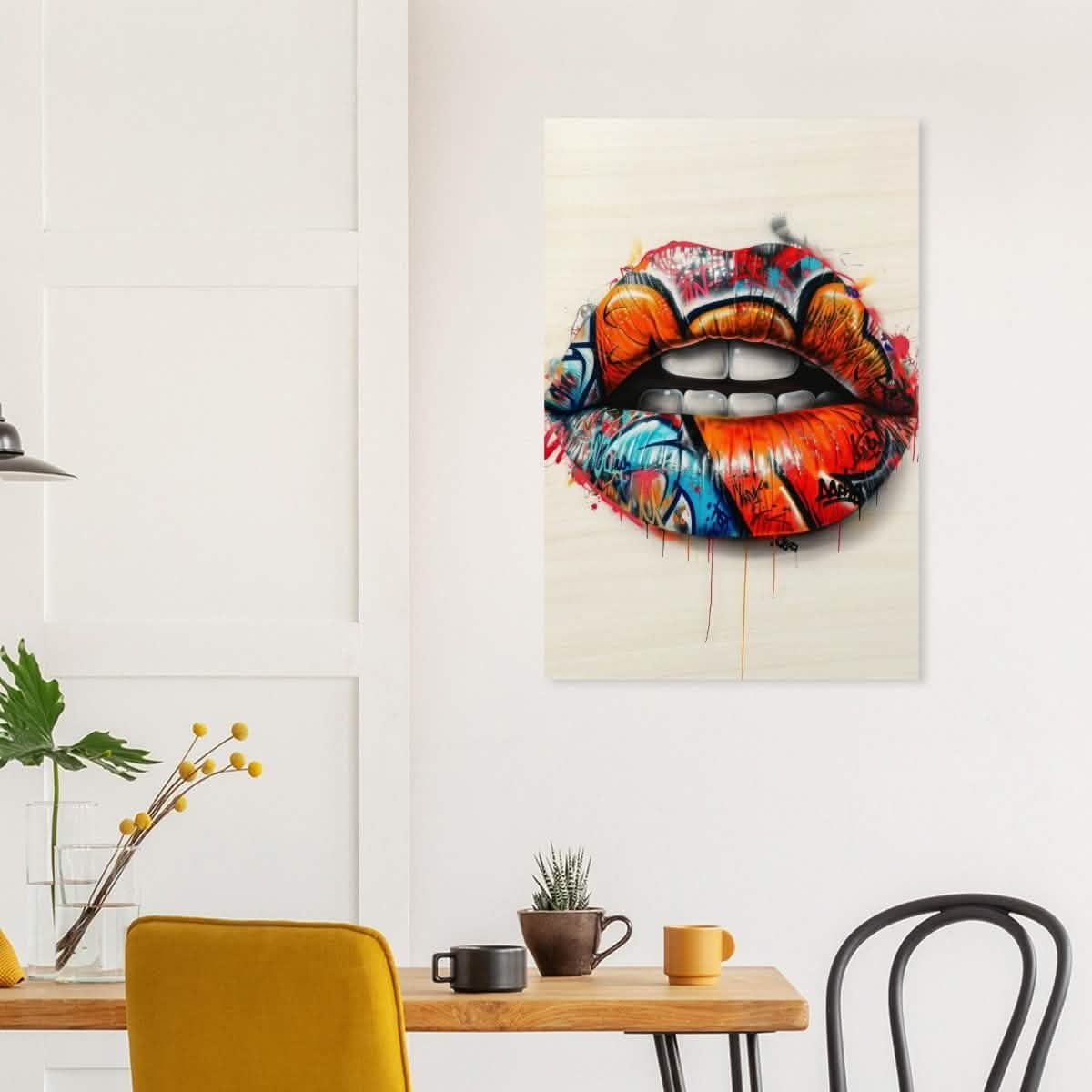 Da Vinci Pop Art Wall art | Lips - Wood Prints - 60x90 cm / 24x36″ - 20 mm