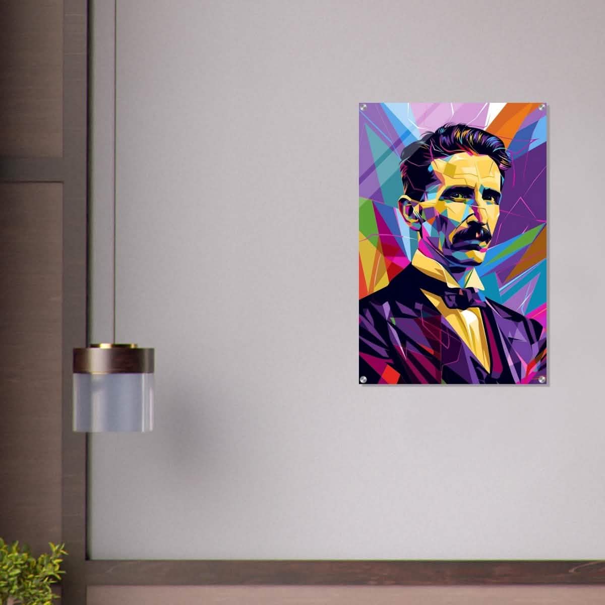 Da Vinci Pop Art Wall Art | Nikola Tesla - Acrylic Print - 60x90 cm / 24x36″ -