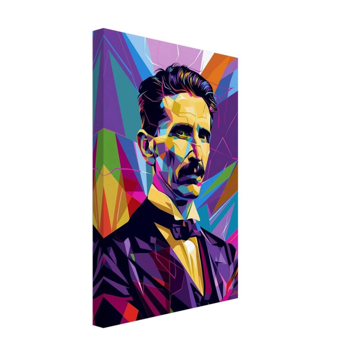 Da Vinci Pop Art Wall Art | Nikola Tesla - Canvas - 30x45 cm / 12x18″ - Thick