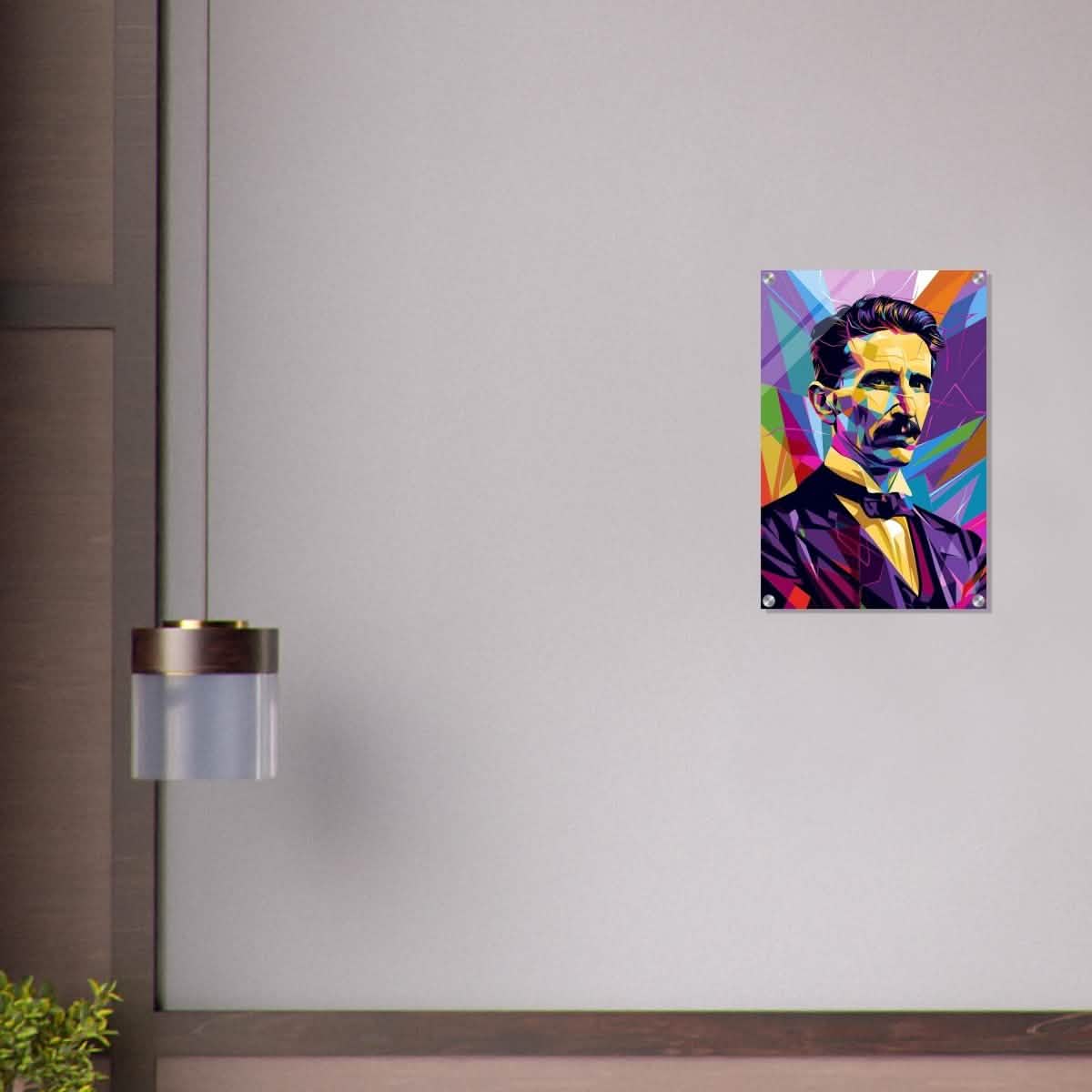Da Vinci Pop Art Wall Art | Nikola Tesla - Acrylic Print - 40x60 cm / 16x24″ -
