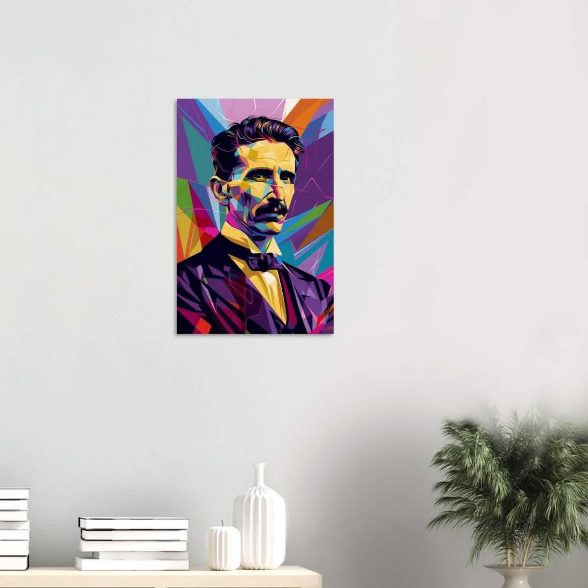 Da Vinci Pop Art Wall Art | Nikola Tesla - Wood Prints - 40x60 cm / 16x24″ - 10 mm