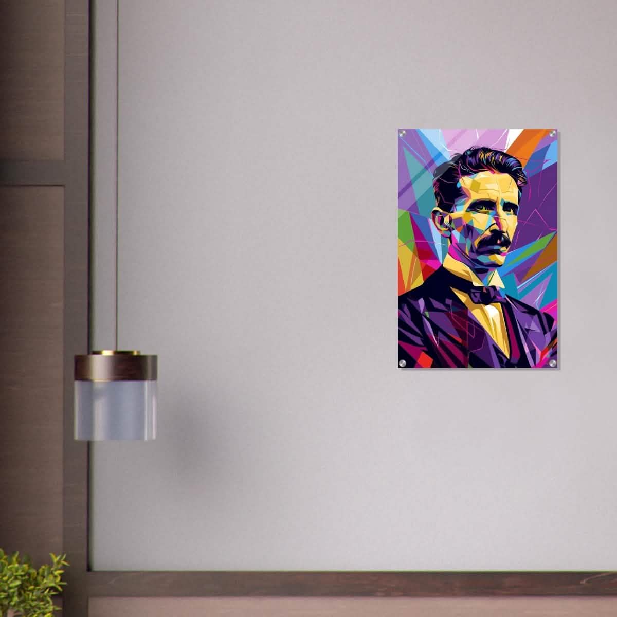 Da Vinci Pop Art Wall Art | Nikola Tesla - Acrylic Print - 50x75 cm / 20x30″ -