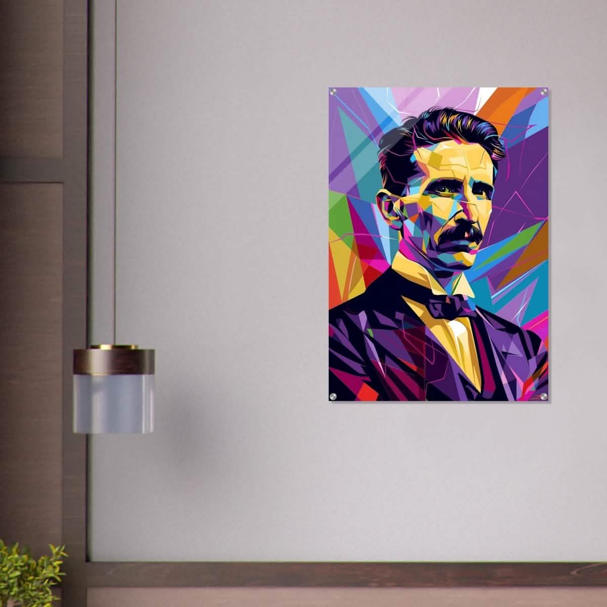Da Vinci Pop Art Wall Art | Nikola Tesla - Acrylic Print - 70x100 cm / 28x40″ -