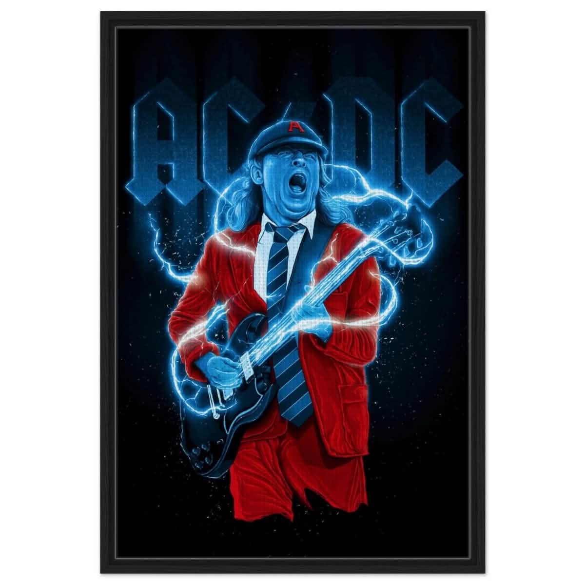 Da Vinci Pop Art Wall art print | AC/DC - Framed Canvas - 60x90 cm / 24x36″ - Black frame