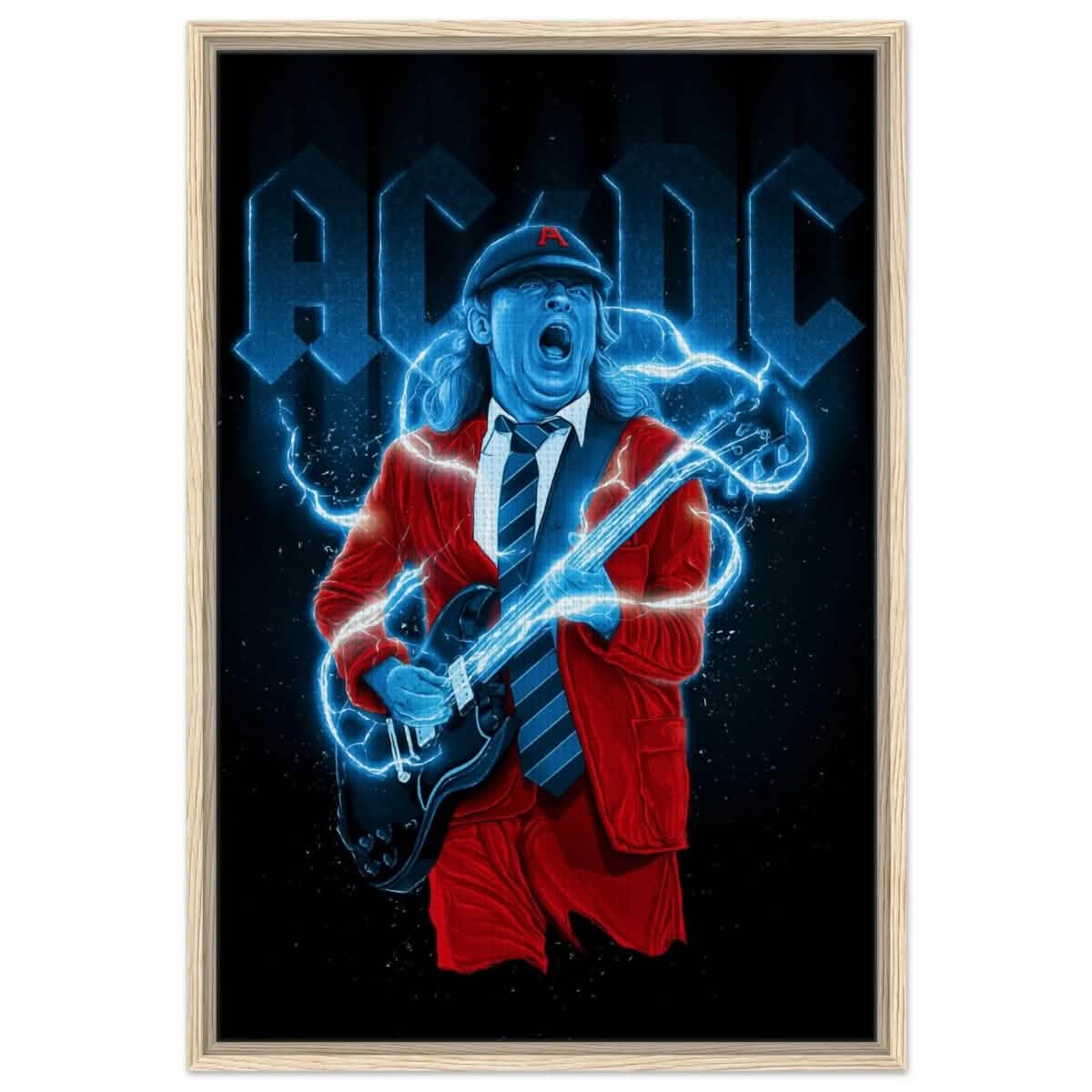 Da Vinci Pop Art Wall art print | AC/DC - Framed Canvas - 60x90 cm / 24x36″ - Wood frame