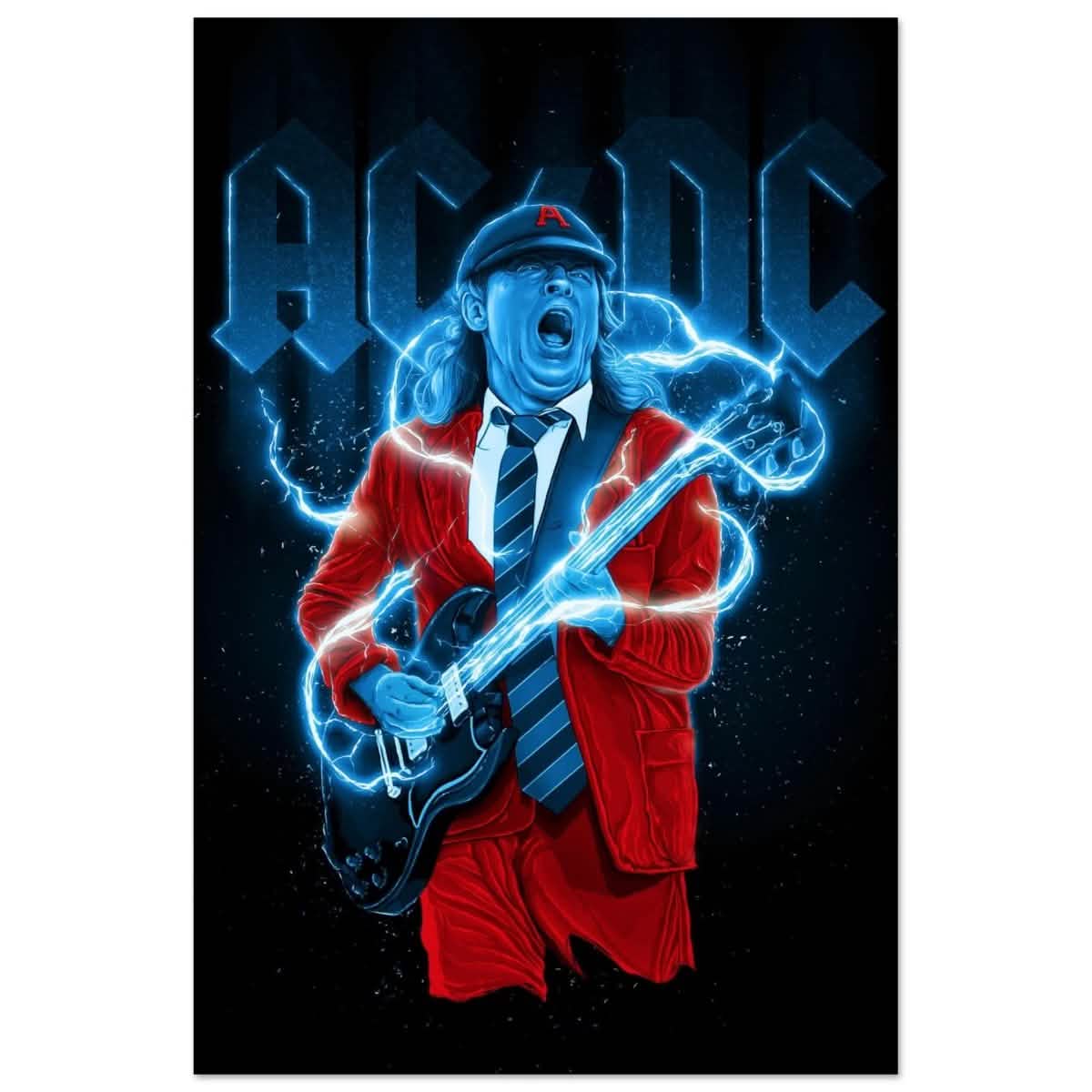 Da Vinci Pop Art Wall art print | AC/DC - Aluminum Print - 30x45 cm / 12x18″ -