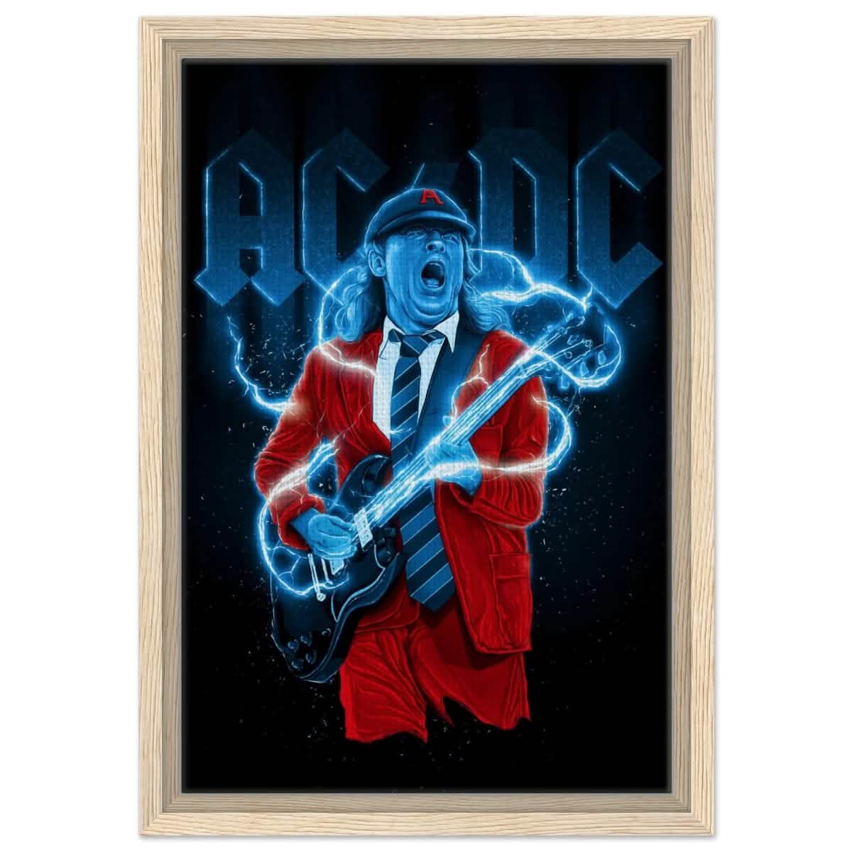 Da Vinci Pop Art Wall art print | AC/DC - Framed Canvas - 30x45 cm / 12x18″ - Wood frame