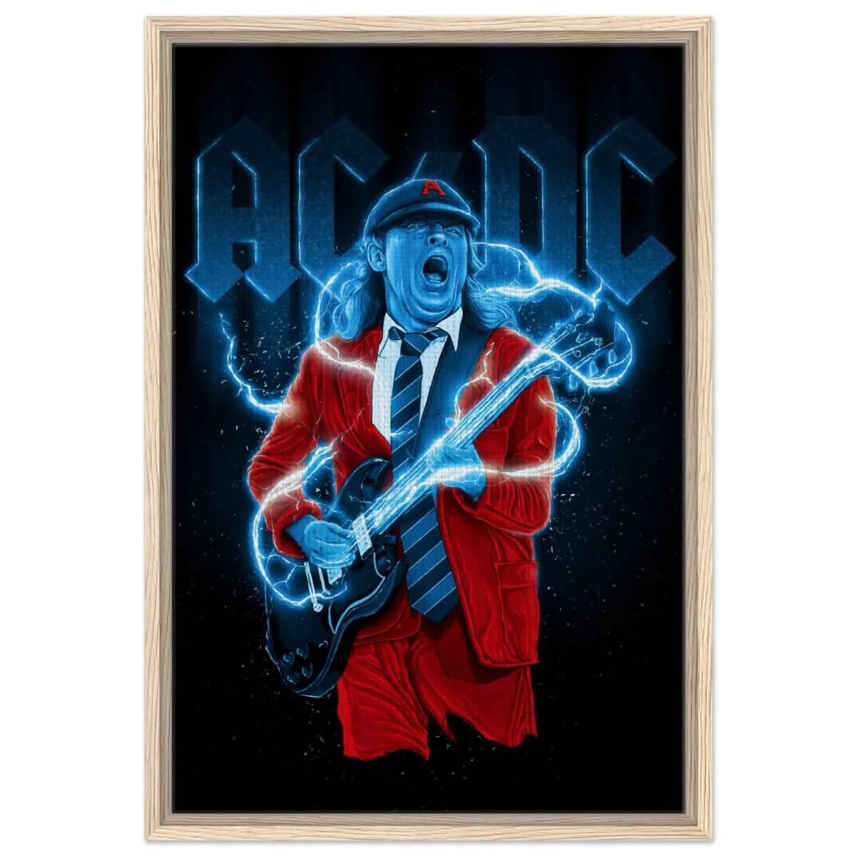 Da Vinci Pop Art Wall art print | AC/DC - Framed Canvas - 50x75 cm / 20x30″ - Wood frame