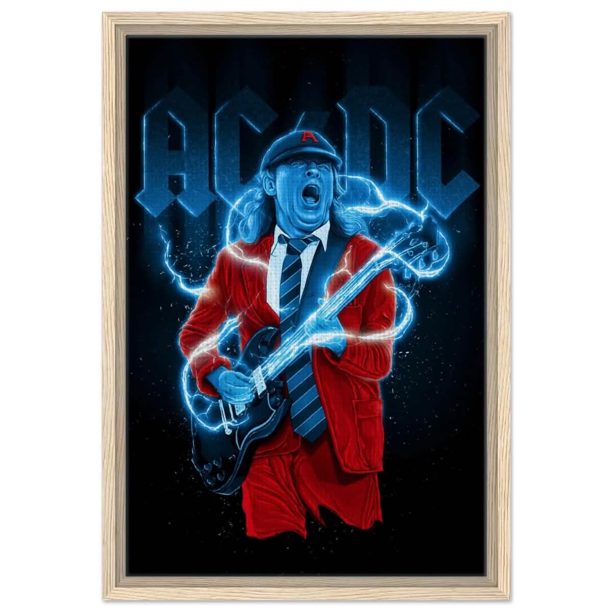 Da Vinci Pop Art Wall art print | AC/DC - Framed Canvas - 40x60 cm / 16x24″ - Wood frame
