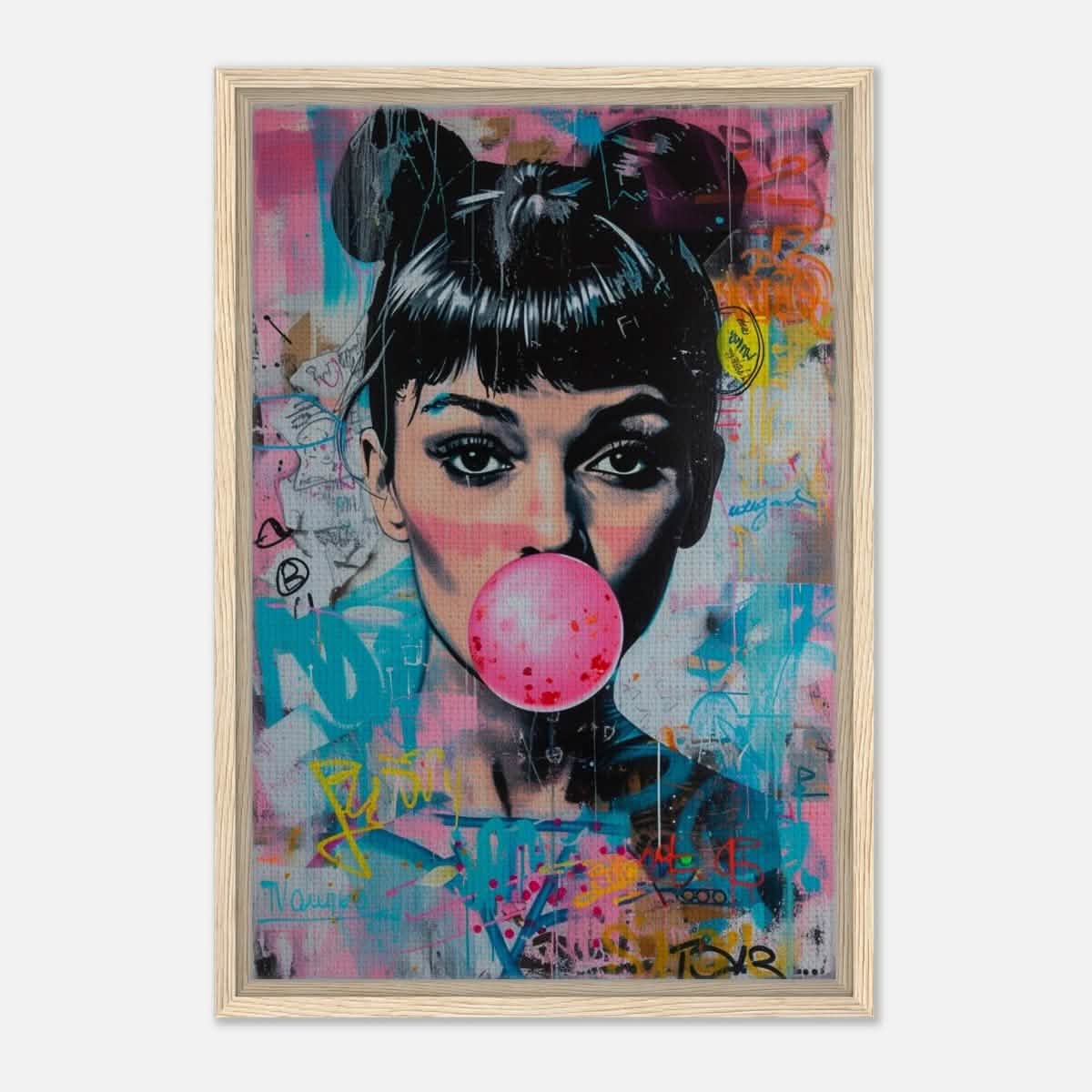 Da Vinci Pop Art Wall art print | Audrey Hepburn - Framed Canvas - 40x60 cm / 16x24″ - Wood frame