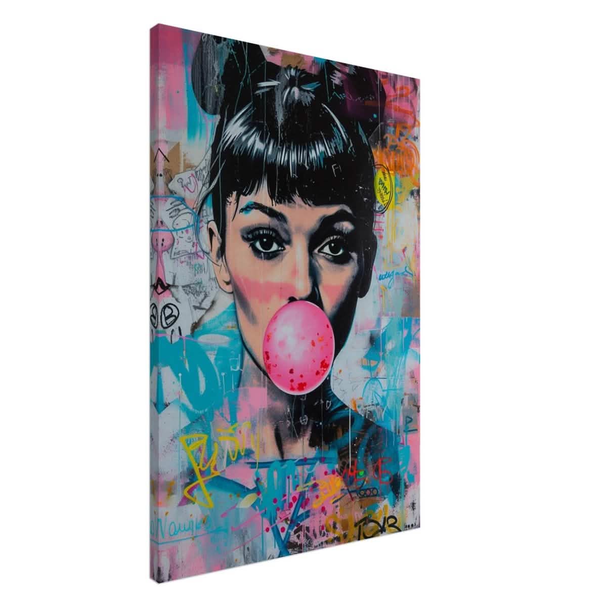 Da Vinci Pop Art Wall art print | Audrey Hepburn - Canvas - 60x90 cm / 24x36″ -