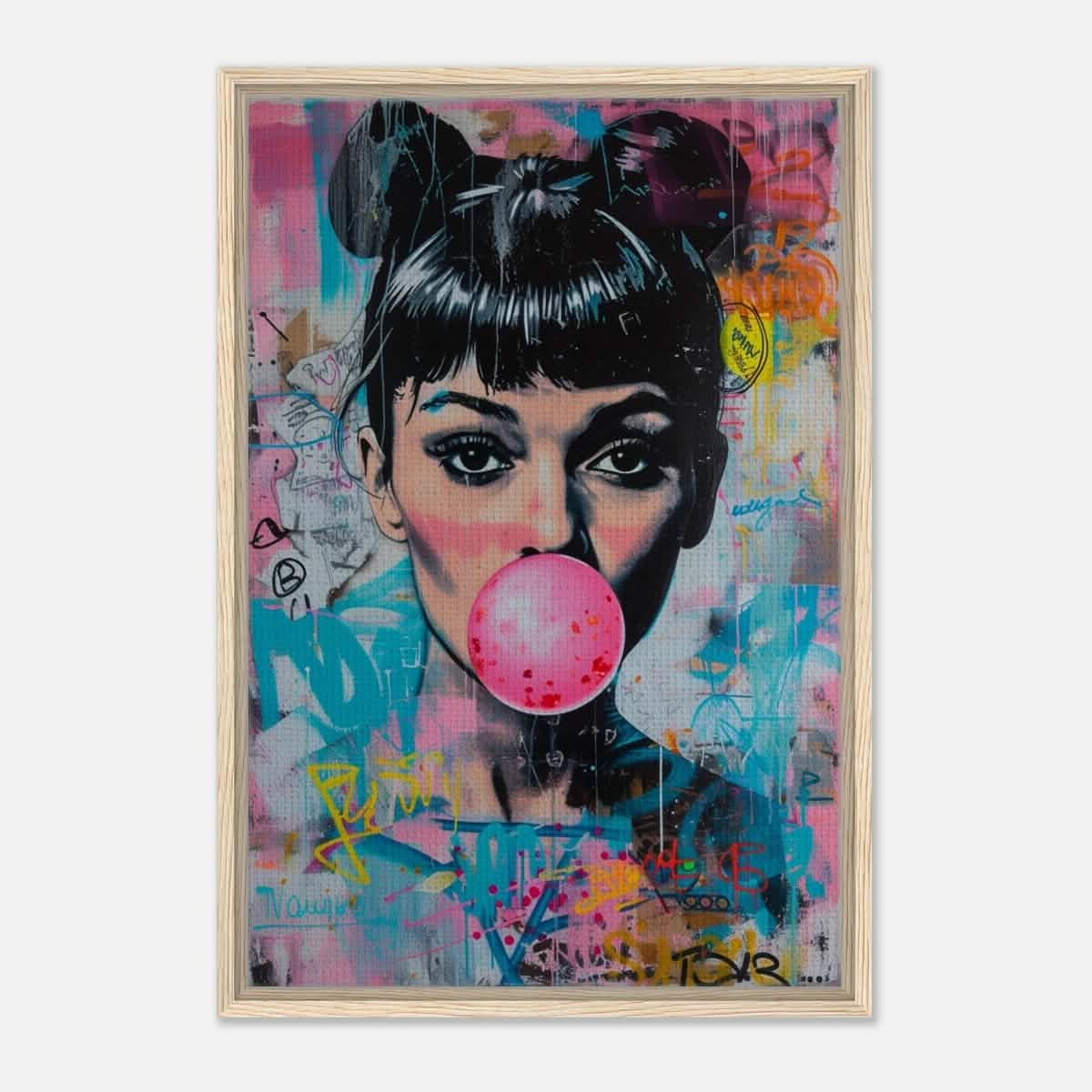 Da Vinci Pop Art Wall art print | Audrey Hepburn - Framed Canvas - 50x75 cm / 20x30″ - Wood frame